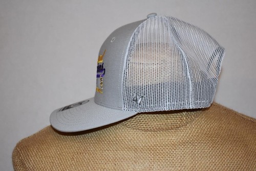 LSU Tigers Baseball 2025 National Champions Trucker Hat by 47 Brand Gray/White - Picture 3 of 4