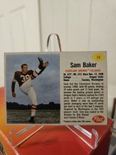 1962 Post Football Sam Baker #74 Black Asterisk
