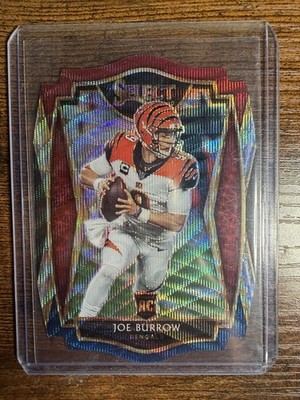 2020 Panini Select - Premier Level Joe Burrow #146 Tri-Color Prizm Die-Cut (RC)