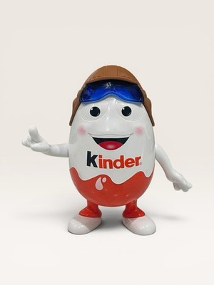 Large Kinder Surprise Egg Mascot Figurine Aviator Pilot Man Candy Toy Storage