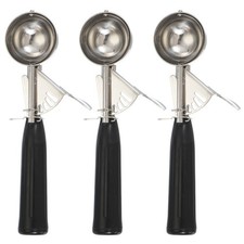 3 Pcs Cookie Scoops, Ice Cream Scoop with Trigger, Black