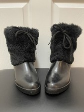 Women's Boots Faux Fur Size 7 Made in USA Moulded Construction