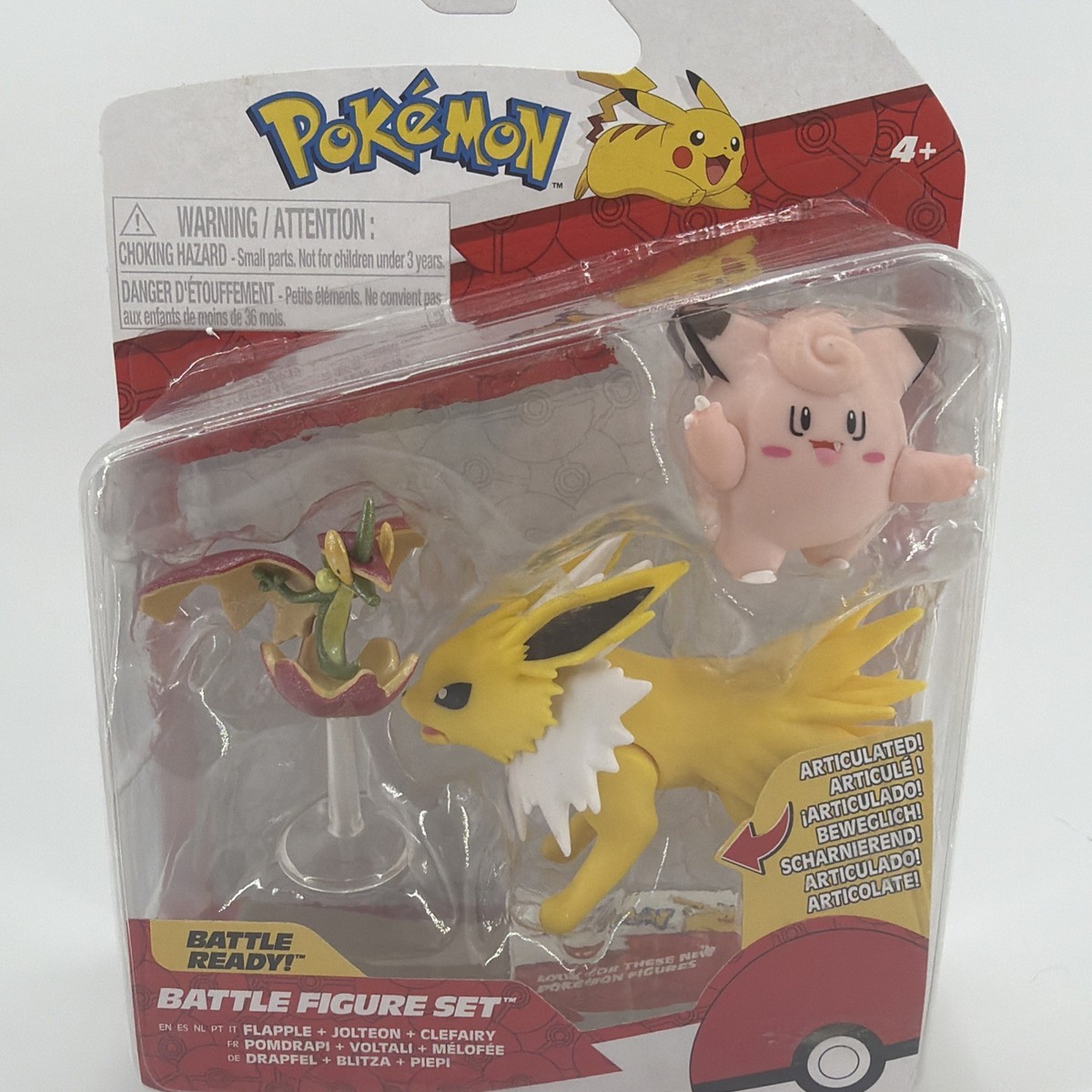 Pokémon Battle Action Figure Set Flapple Jolteon Clefairy