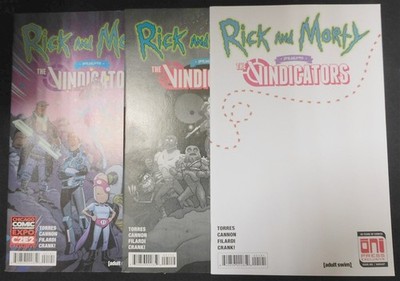 RICK AND MORTY VINDICATORS 1 i 2ND PRINT C2E2 ONI VARIANT COMIC LOT 2018 NM
