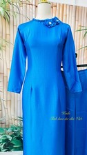 Vietnamese Ao Dai -Traditional Long Dress - L  a  nh Sao -Round Neck With Pants