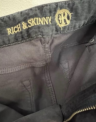 Rich & Skinny Women’s 30 Velour Skinny Pants Dark Gray NWT - Picture 7 of 7