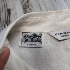 Jupe Midi Lin Femme Richard Malcolm - Taille 12 - Noire Avec Broderie Blanche