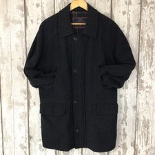 MARKS & SPENCER St Michael Men’s 37” SMALL Classic Car Coat Black Grey Mix Wool