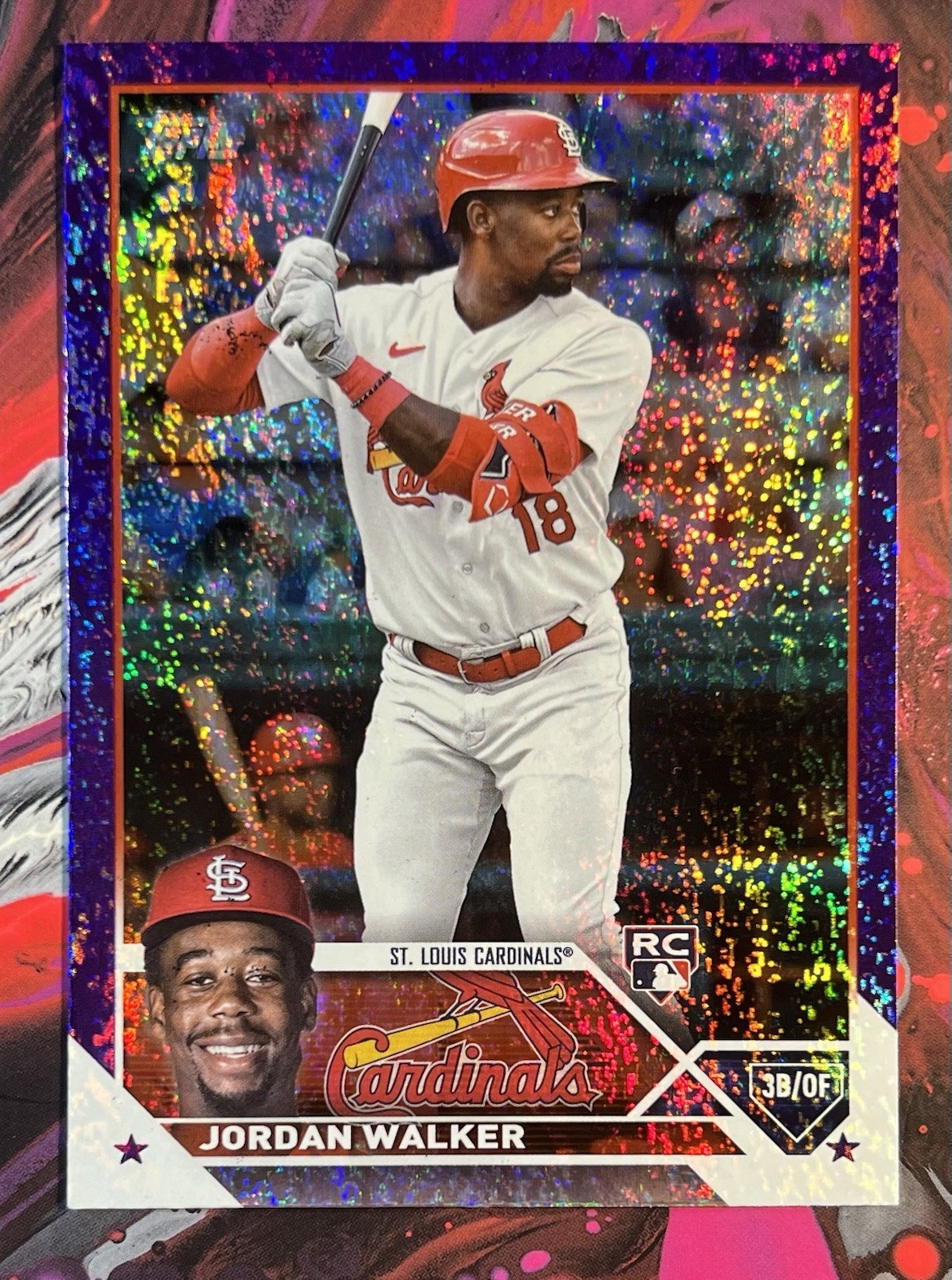 2023 Topps Series 2 Jordan Walker Purple Foil /799 SP RC Rookie Cardinals #344