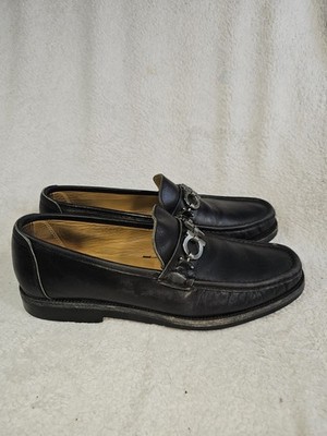 Salvatore Ferragamo Men s David Gancini Bit Leather Loafers- Black- 10,5