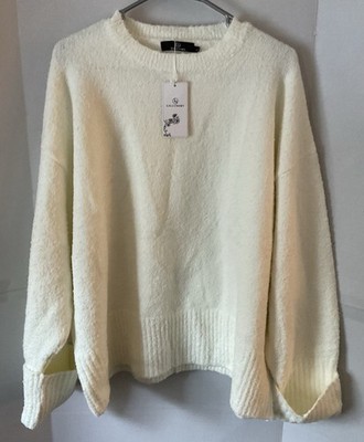 Lillusory Knit Oversized Cozy Sweater Women's Large Cozycore  Ivory NWT