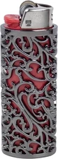 "Vintage Metal Lighter Case Sleeve Cover Holder with Hollow Pattern Design for B