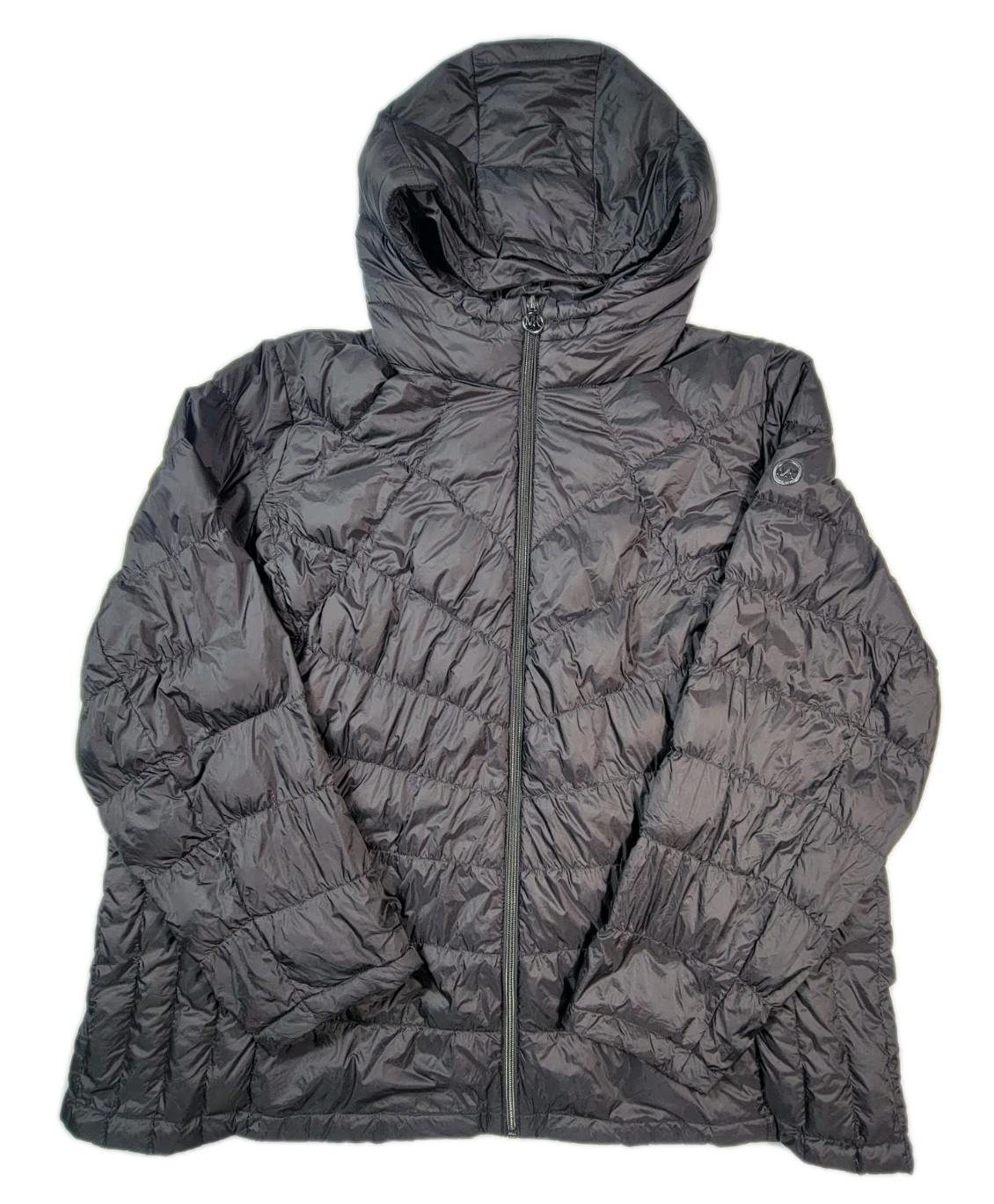 Michael Kors Packable Down Jacket Womens 2X Black Hooded Lig