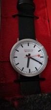 Mondaine SBB CFF FFS Swiss Made Quartz 36mm White Dial Black Leather Box