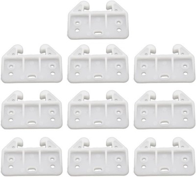 10PCS White Plastic Drawer Guides with Screws Replacement Brackets for Furniture