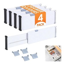 Adjustable Drawer Dividers with Matching Inserts, Expandable Drawer Organizer...