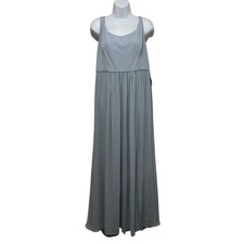 Adrianna Papell Light Blue Stretch Slitted Zippered Sheer Lined, Size 14, NWT