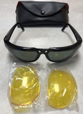 Vintage Panoramic Integral Black Oval Nylon Sunglasses France READ