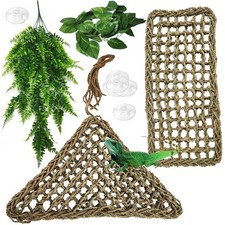 Bearded Dragon Hammock Reptile Lounger Reptiles Plants Hanging Fake Vines Boston