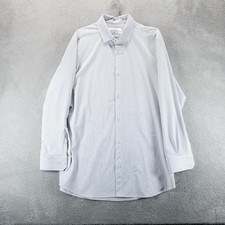 Mizzen Main Shirt Mens 2XL White Check Leeward Trim Fit Stretch Non Iron