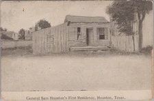 General Sam Houston's First Residence Houston Texas TX Log Cabin 1900s Postcard