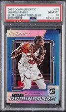 2021 PANINI DONRUSS OPTIC ELITE DOMINATORS BLUE #14 JULIUS RANDLE 12/49 PSA 10