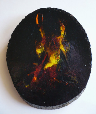 MELORA GRIFFIS, 2021 NEW YORK NY VT MODERNIST MODERN BIRD ACRYLIC GLITTER WOOD
