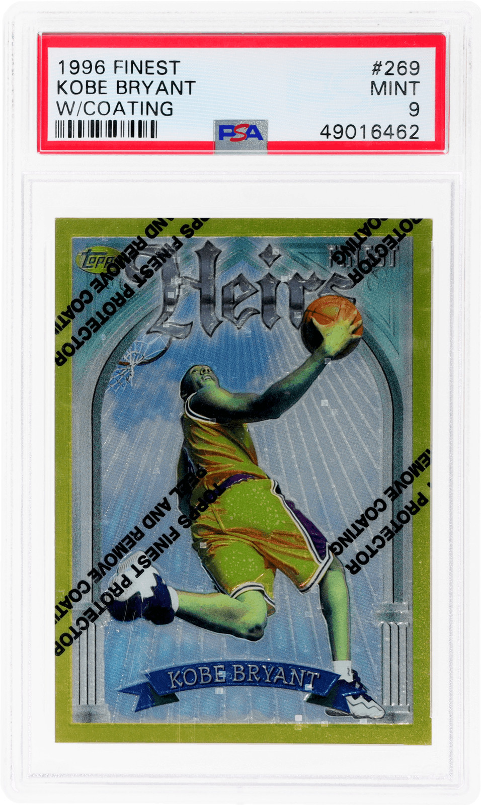 1996 Topps Finest Kobe Bryant With Coating #269 PSA 9 Rookie RC