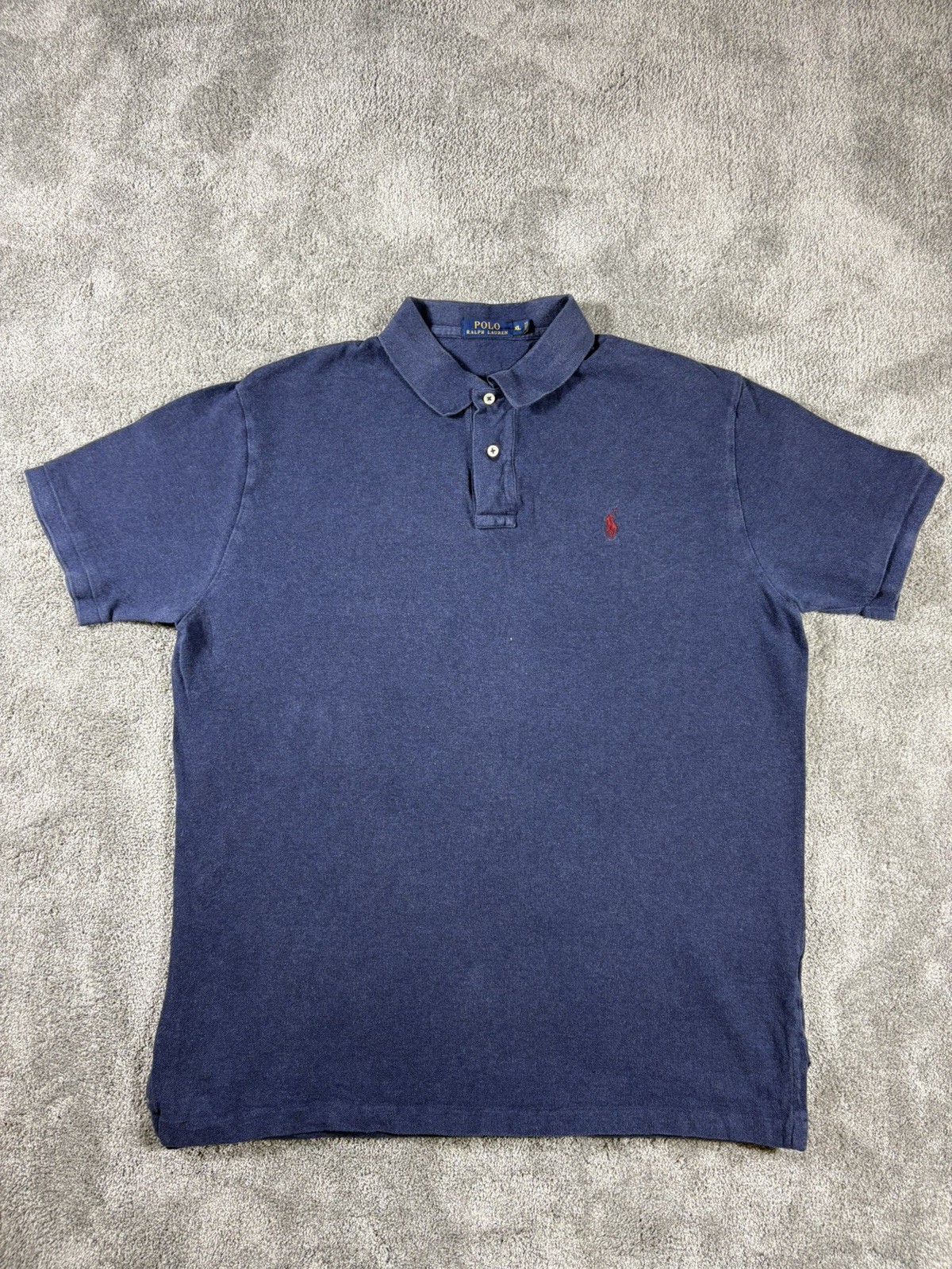 Polo Ralph Lauren Vintage Blu Navy Logo Rosso Taglia M