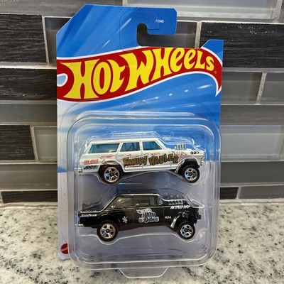   HOT WHEELS GASSER 2 Pack  55 Bel Air High Roller  64 Chevy Nova Wagon Wagon 