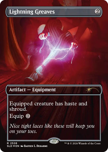 Lightning Greaves (2526) - Foil Borderless Secret Lair: Viva Las Rakdos