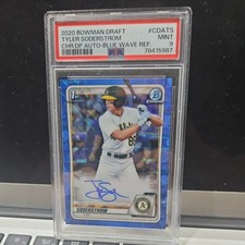 TYLER SODERSTROM 2/150 ROOKIE AUTO 2020 BOWMAN CHROME BLUE REFRACTOR PSA 9 🔥