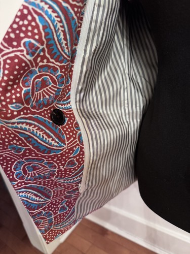 Veronica Beard Empire Dickey Jacket 8 Paisley Linen Blend Blazer DB Blue Clay - Picture 5 of 9