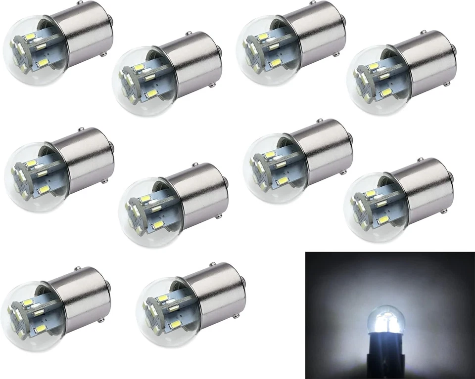 10-Pack G6 Dimmable LED Bulbs for 12/14VDC - Bright White Automotive Lighting - Image 2 of 4