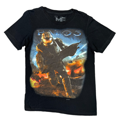 Halo 3 T Shirt Mens Small S Black Tee 2007 Bungie Promo Video Game Xbox 360