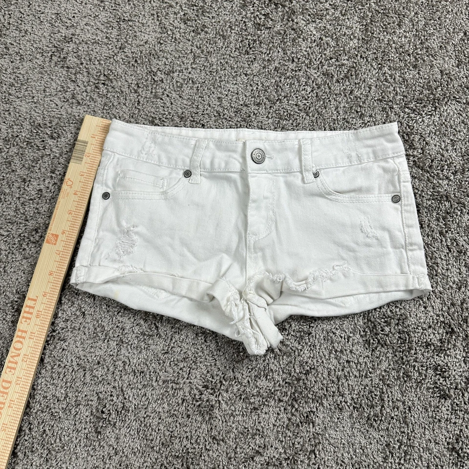 Pantalones Cortos De Colección Azul Asfalto Juniors 5 Sello Húmedo Corte Deshilachado Y2K Festival Coquette Foto 4 de 4