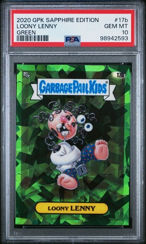 2020 Topps Sapphire LOONY LENNY Garbage Pail Kids Green GPK #43/50 PSA 10
