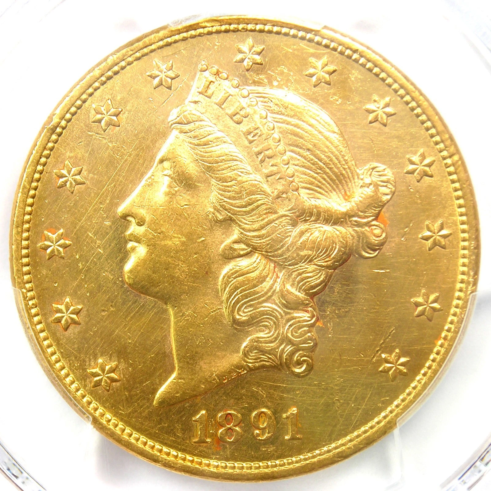 1891-P Liberty Gold Double Eagle $20 - PCGS Uncirculated Detail - RARE 1891 Date
