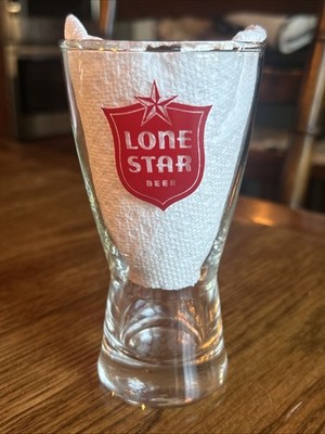 Vintage Lone Star Beer Glass Hour Glass Thick Bottom - 5.5'' Tall - VERY NICE!