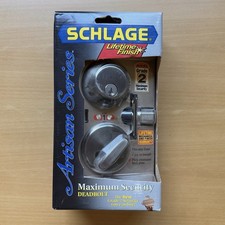 Schlage Artisan Series Maximum Security Deadbolt Set Antique Pewter New In Box