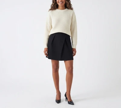 Flic Copine Fry Jupe Femmes ( Ue ) 36 Extensible Braguette Zip Noir Mini Plissé - Photo 1/4