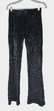 Divided Crushed Velvet Black Flare Pants XS Boho 70s Rave Punk Hippie Whimsigoth
