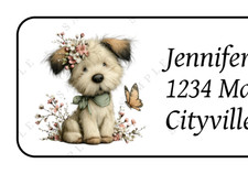 30 Cute Dog Puppy personalized return address labels stickers tags