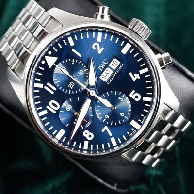 Full Set IWC Pilot  Le Petit Prince  Blue Dial Chronograph 43mm IW377717