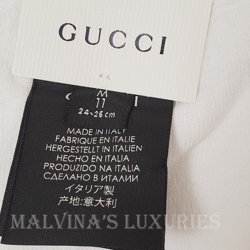 GUCCI SOCKS STRIPED WINGED SKULL WHITE COTTON RIBBED LITTLE CHAMBRE 11 M MEDIUM - Picture 9 of 11