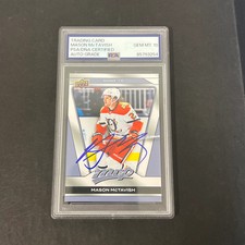 Mason McTavish 2025-26 Upper Deck MVP Hockey#67 Signed Card PSA Auto 10 Auto
