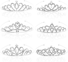 6 Pieces Princess Crowns for Little Girls Rhinestone Queen Crowns Bouquets Bling