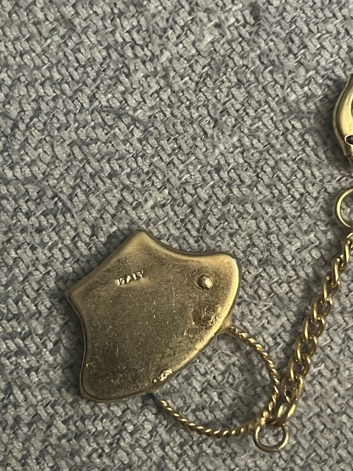 Italian Vintage Micro Mosaic Floral Keychain Key Ring Made In Italy - Image 4 of 4