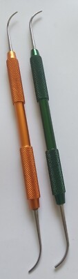 2er Set.PKT Color Instrument fig 1+2(Gold + Green) für Modellierung Dental-Labor
