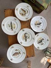 Fish motif dinner plates, 6 designs, Pall Mall Ware, English Bone China
